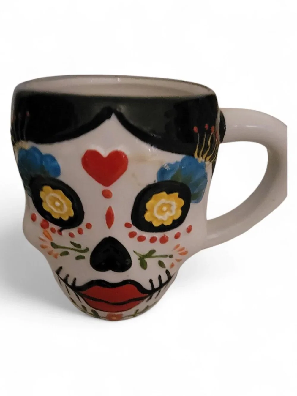 Day of the Dead Sugar Skull Mug Colorful Ceramic Skull Coffee Cup Halloween Goth